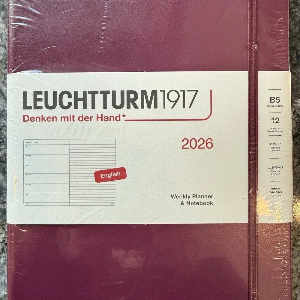 LEUCHTTURM1917 - Weekly Planner & Notebook 2026, Hardcover, Medium (A5), Ruled